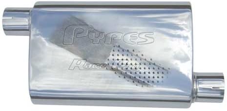 Pypes Exhaust MVR16 Race Pro 14" Long 3" Offset Inlet 3" Offset Outlet 409 Stainless Steel Muffler