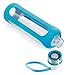 Swig Savvy Glass Water Bottle, Leakproof Lid, Silicone Sleeve, 20 oz (Blue)