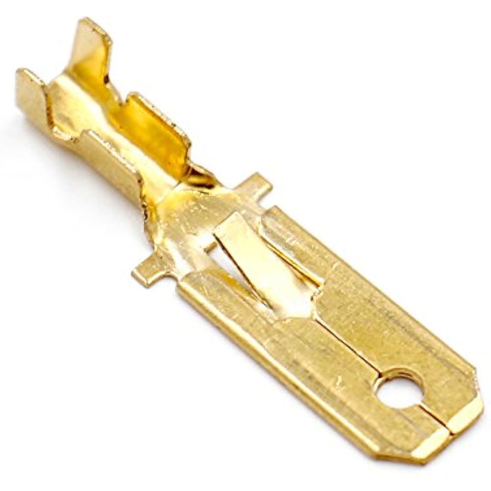 Male Spade Quick Splice Crimp Terminals 6.3mm Connector Non Insulated