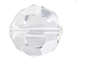 100pcs Adabele Austrian 4mm (0.16 Inch) Small Faceted Loose Round Crystal Beads Crystal Clear Compatible with 5000 Swarovski Crystals Preciosa SS2R-401