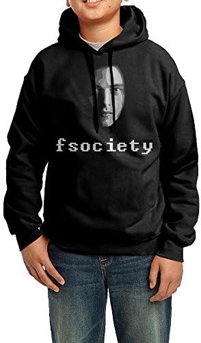 YHTY Youth Unisex Hoodies Mr Robot Fsociety Black Size M