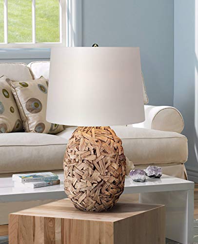 Nantucket-Tropical-Table-Lamp-Natural-Seagrass-White-Drum-Shade-for-Living-Room-Family-Bedroom-Bedside-Nightstand-Office-360-Lighting Nantucket Tropical Table Lamp Natural Seagrass White Drum Shade for Living Room Family Bedroom Bedside Nightstand Office…