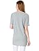 Allegra K Women Short Sleeve Cartoon Owl Prints Side Split Loose Fit Shirt, Light Grey, Medium / US 10