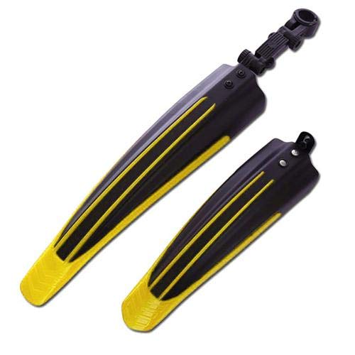 Wateralone Bike Fenders Mudguard Adjustable Mountain Bike Cycling Tire Mudguard, Front+Rear 2 Bicycle Mudguard Set, Mountain Road Fits For 24-28" Bike (Black Yellow)