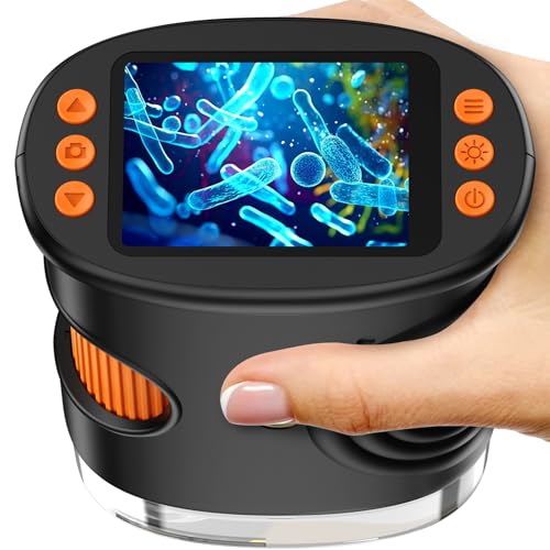 Ashfly Handy Digital Mikroskop für Kinder, 1080P HD 2.0" Bildschirm Taschenmikroskop, Microscope LED Lights -Anschluss an PC, Mini-Mikroskop draussen