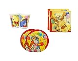 Winnie the Pooh Birthday Party Supplies Set Plates Napkins Cups Kit for 16
