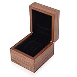 Wood Watch Box,with Ring Storage Bag Vintage Handmade Watch Box for Men/Women Watches (1 Slot)