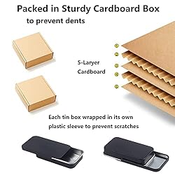Gere 6 Pack Metal Rectangular Sliding Lid Tin Boxes