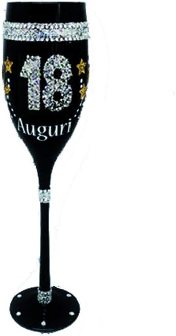 Macedonia Verre 18 Ans Flute Noire En Verre Paillete Gadget Idee Cadeau Fete 18eme Anniversaire Amazon Fr Cuisine Maison