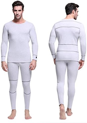 Vivienda World-Class Grey Intelligent Heated Underwear for Men, Lithium Polymer Battery Packs 7.4V2200mAh, Dual Li-Po Charger, Factory Direct (L, Gray)