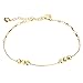 URs 18k Gold Plated Anklets with Lantern Beads and Bell Heart Pendant for Women
