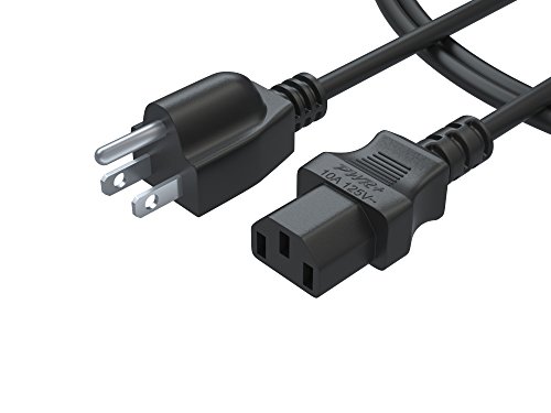 [UL Listed] Pwr+ Short 3 Ft 3 Prong AC Power Cord for LCD TV Plasma DLP LED Monitor Screen: Vizio Samsung Toshiba Sony Panasonic Lg Philips Viewsonic Dell Monitor Ps3 Xbox 360 Epson Printer Cable Plug