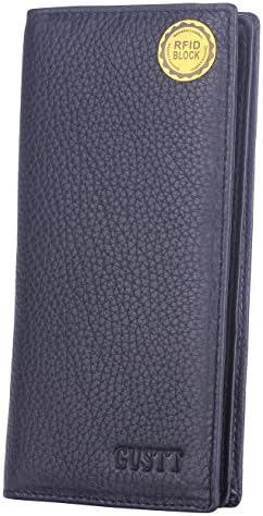 GUSTT Top Rated RFID Blocking Secure Genuine Leather Bifold/Trifold Wallets (BLK10)