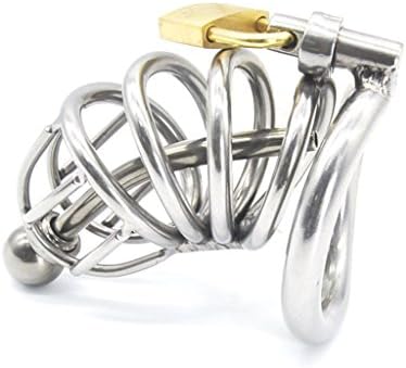 Men's Chastity Belt Stainless Steel Curved Chastity Chicken Coop Metal Alternative Irritant Supplies (6 * 3cm) (Size : 45mm)