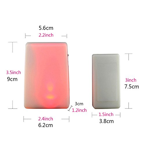 GutReise 7 Color Changeable Light Flash 16 songs 3 modes music Wireless Doorbell Door Chime Kit for house, Quality Sound and LED Flash 16 Melodies to Choose,3 levels adjustable White - Thumbnail 4