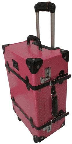 Old Fashioned Chest Styled Pink 20" Rolling Luggage (#81-1)