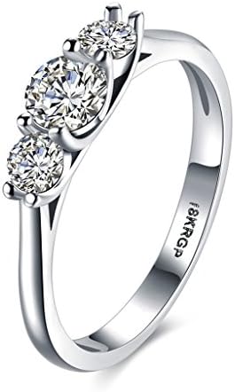 Woman Round Luxury Zirconia Eternity Crystal Ring Wedding Rings