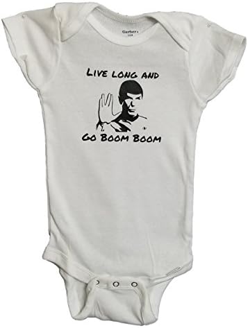Star Trek Mr. Spock Leonard Nemoy Comedy Onesie | Live Long and Prosper Funny Baby Clothes Jumpsuit Pajamas &amp; Bodysuit by Mari Kyrios Creations (3-9 months)