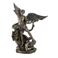 Veronese Design Bronzed St. Michael Defeating Lucifer Statue 10 in.