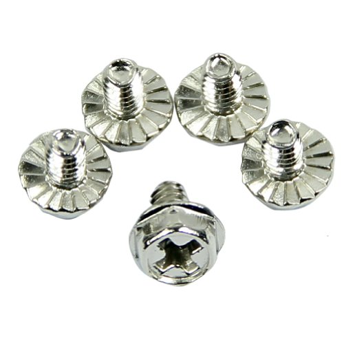 Estone 100pcs Toothed Hex 6/32 Computer PC Case Hard Drive Motherboard Mounting Screws