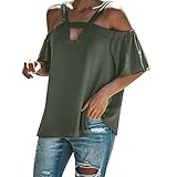 Forthery Women Cold Shoulder Tunic Tops Summer T Shirts Blouse Clearance Sale