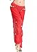 ZLTdream Women's Belly Dance Coins Lantern Pants Red