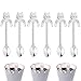 Skedee 6 Pcs Stainless Steel Coffee Spoon Love Cat Hanging Spoons Dessert Spoons Tea Coffee Scoops - 4 3/5 Inches