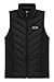 TCA Men's Excel Runner Walking Hiking Lightweight Full Zip Sleveless Puffer Padded Vest with Zipper Pockets- Black/Black, Large