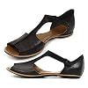 Cobcob-Womens-Flats-Sandal-LeatherLadies-Fish-Mouth-Fashion-Summer-Slip-On-Solid-Beach-Shoes
