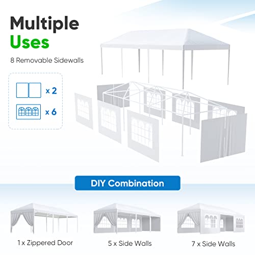 Quictent 10x30 Party Tent Gazebo Wedding Canopy BBQ Shelter Pavilion