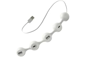 Lexon Peas Hub 2 - Multiport USB Hub with 2 x USB-A and 2 x USB-C Ports for Lightning-Fast Data Transfer and Multiple Device Charging - White