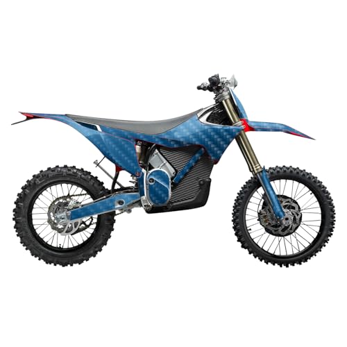 Carbon Fiber Stark Varg MX 2023-2025 Graphics Kit Wrap - Solid Blue - Varg MX S…