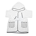 American Baby Company 0-9 Months Baby Bathrobe Made with Organic Cotton, White/Gray