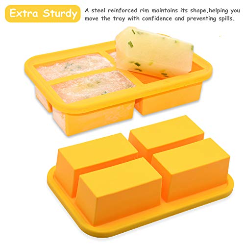 Bangp 1Cup Extra Large Silicone Freezing Tray with Lid,Soup Cube Tray