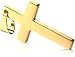 Xusamss Hip Hop Religion Gold Stainless Steel Cross Tag Pendant Necklace,22inches
