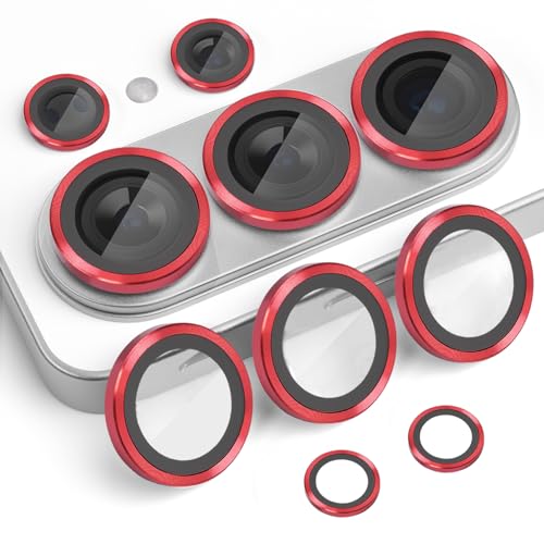 Rayorcon Camera Lens Protector for Samsung Galaxy S26 Ultra, Tempered Glass Lens Protector Individual Camera Cover with Alignment Tray Fits for Samsung Galaxy S26 Ultra Red