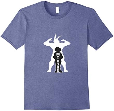 Mens My Hero T Shirt Small Heather Blue