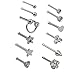 SEXYPOINT 60 Pcs 12 Styles Nose Rings Bone Stud Hypoallergenic Stainless Steel Body Piercing Jewelry