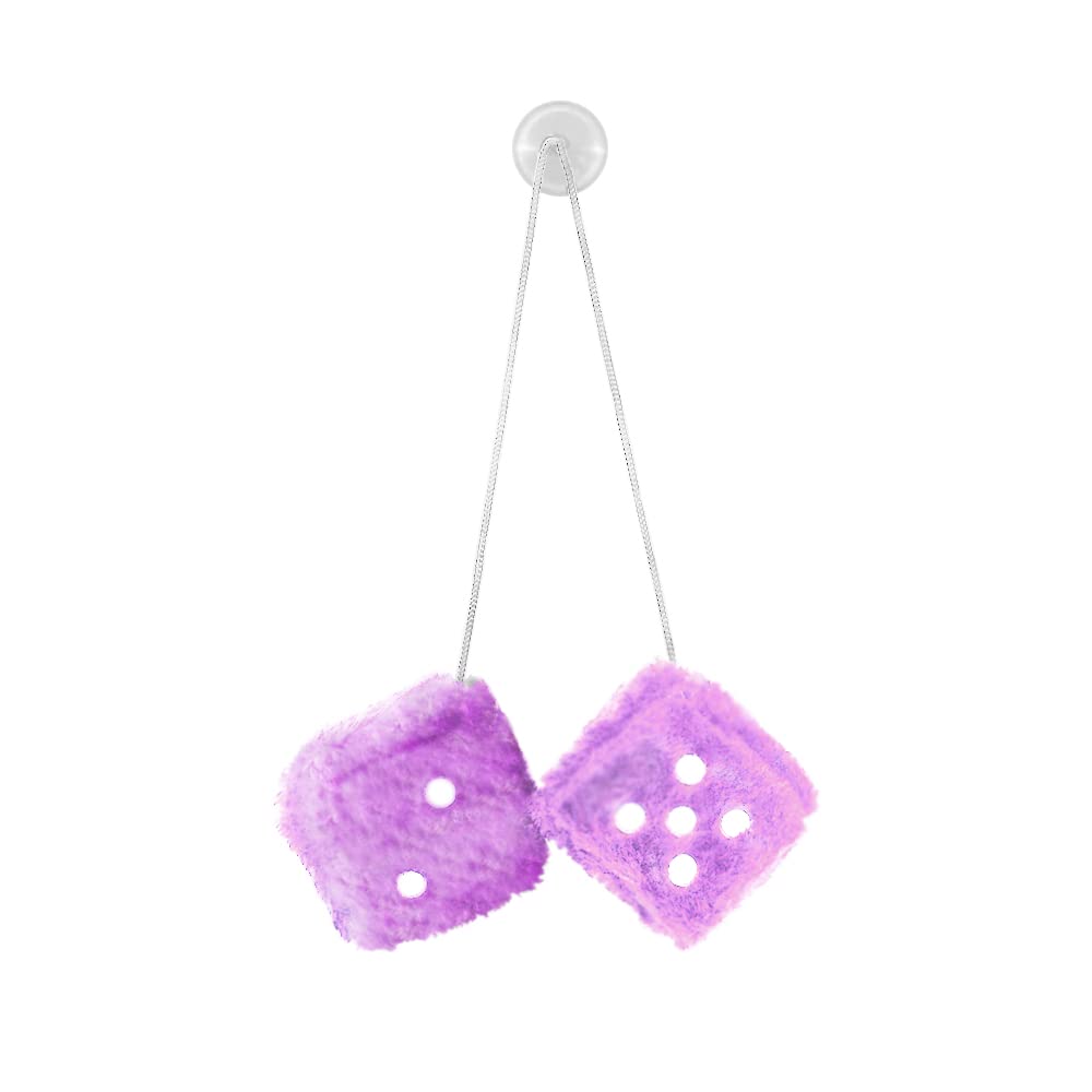 Baceyong Dice Plush Toy Cube Pendant, Car Rear View Mirror Hanging Ornament Dice Plush Toy Cube Pendant Car Decoration Accessories, Black/Purple/Blue