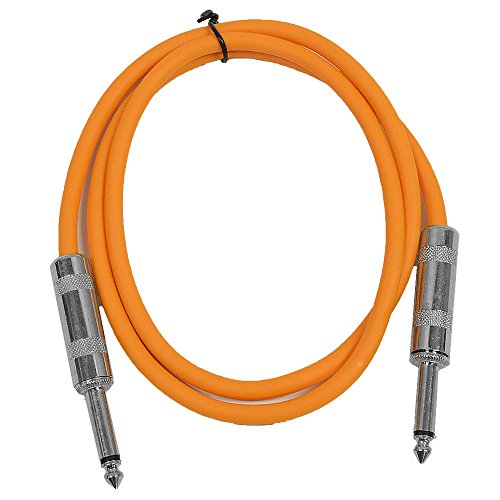 Seismic Audio - SASTSX-2 - 2 Foot TS 1/4" Guitar, Instrument, or Patch Cable Orange