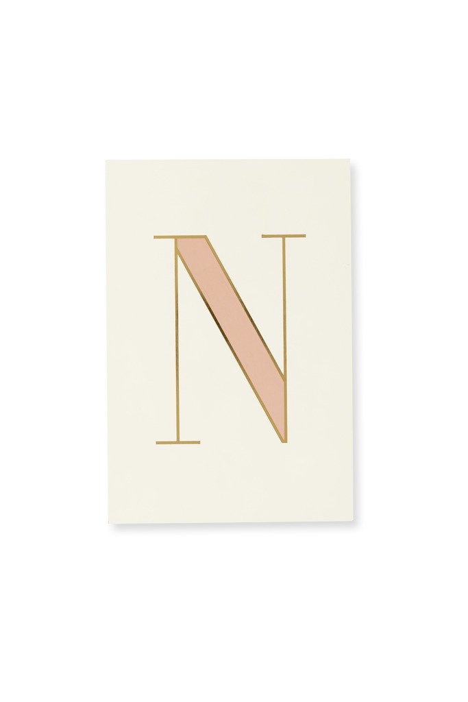 Kate Spade New York Initial Notepad with 100 Pages, N (Yellow)
