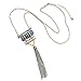 eManco Bohemian Ethnic Golden Alloy Chain Tassel Turquoise Pendant Long Necklaces for Women Blue