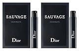 Dior Sauvage Sample-Vials for Men, 0.03 ounce EDT - Lot of 2