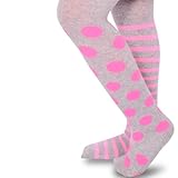 Naartjie Girls Cotton Fashion Tights - Stripes with Dots