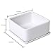 MyGift Modern White Ceramic Square Indoor Small Planter, Flower Succulent Plant Pot with Drainage Hole and Removable Drip Tray