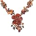 NOVICA Artisan Handmade Multigemstone Beaded Pendant Necklace Floral from Thailand Quartz Garnet Smoky Jasper Brown Multicolor Red Birthstone [15.25 in min L x 16.5 in max L x 0.8 in W Pendant(s) 3.]