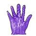 Male Female Massage Tool Soft Flirting Massage Glove Men Ribbed Teasing Gloves (A-Purple)