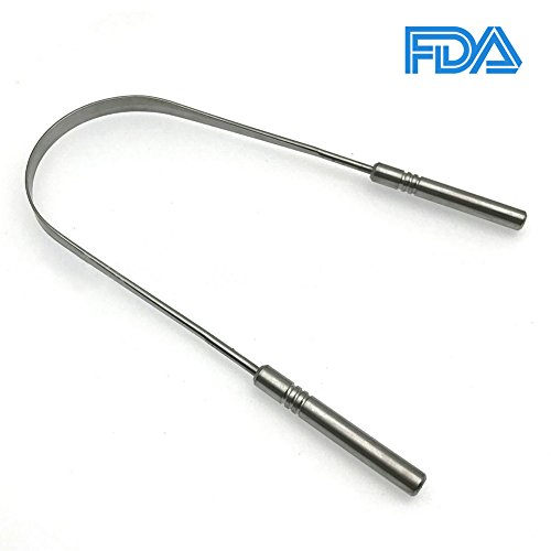 Tongue Cleaner Scraper, Medical Surgical Grade Stainless Steel Metal Tongue Sweeper Dentist Recommended Used for Oral Bacteria Inhibiting and Eliminates Bad Breath by MOTYYA - Thumbnail 2
