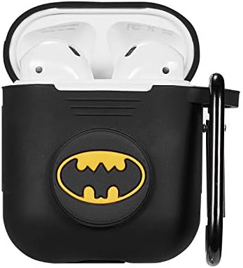 Super Bat Airpod Case for Apple Airpods 1&2,Cute 3D Funny Cartoon Character Soft Silicone Catalyst Cover,Kawaii Fun Cool Keychain Design Skin,Fashion Cases for Girls Kids Teens Air pods
