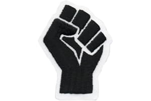 Power to The People Protest Iron on Patch, 2 Inch, Anti Trump Resist ICE Out, Black and White FIST